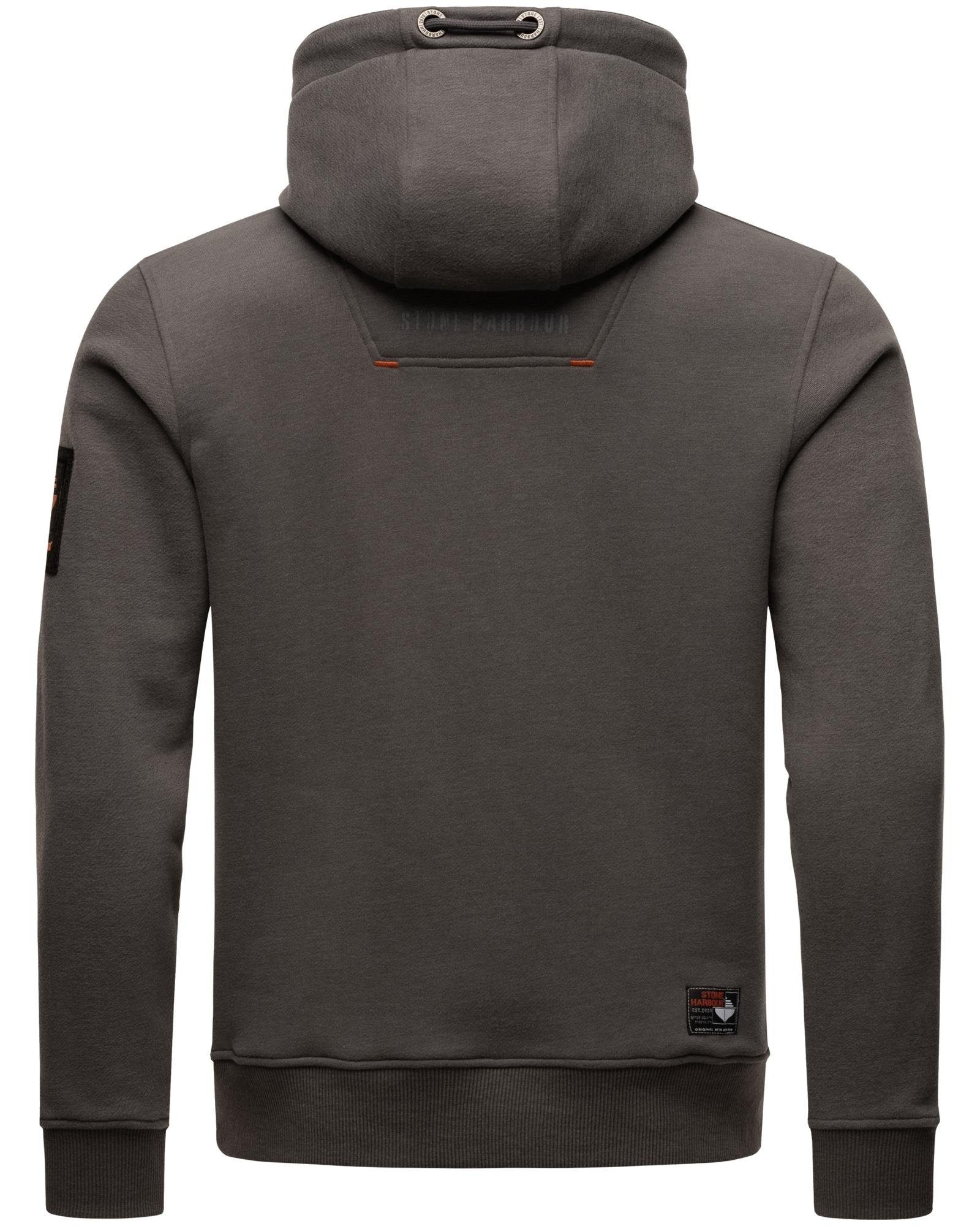 Stone Harbour Sweater mit Tunnelzugkordeln Crazy Frank Hoodie Herren anthrazit sportlicher