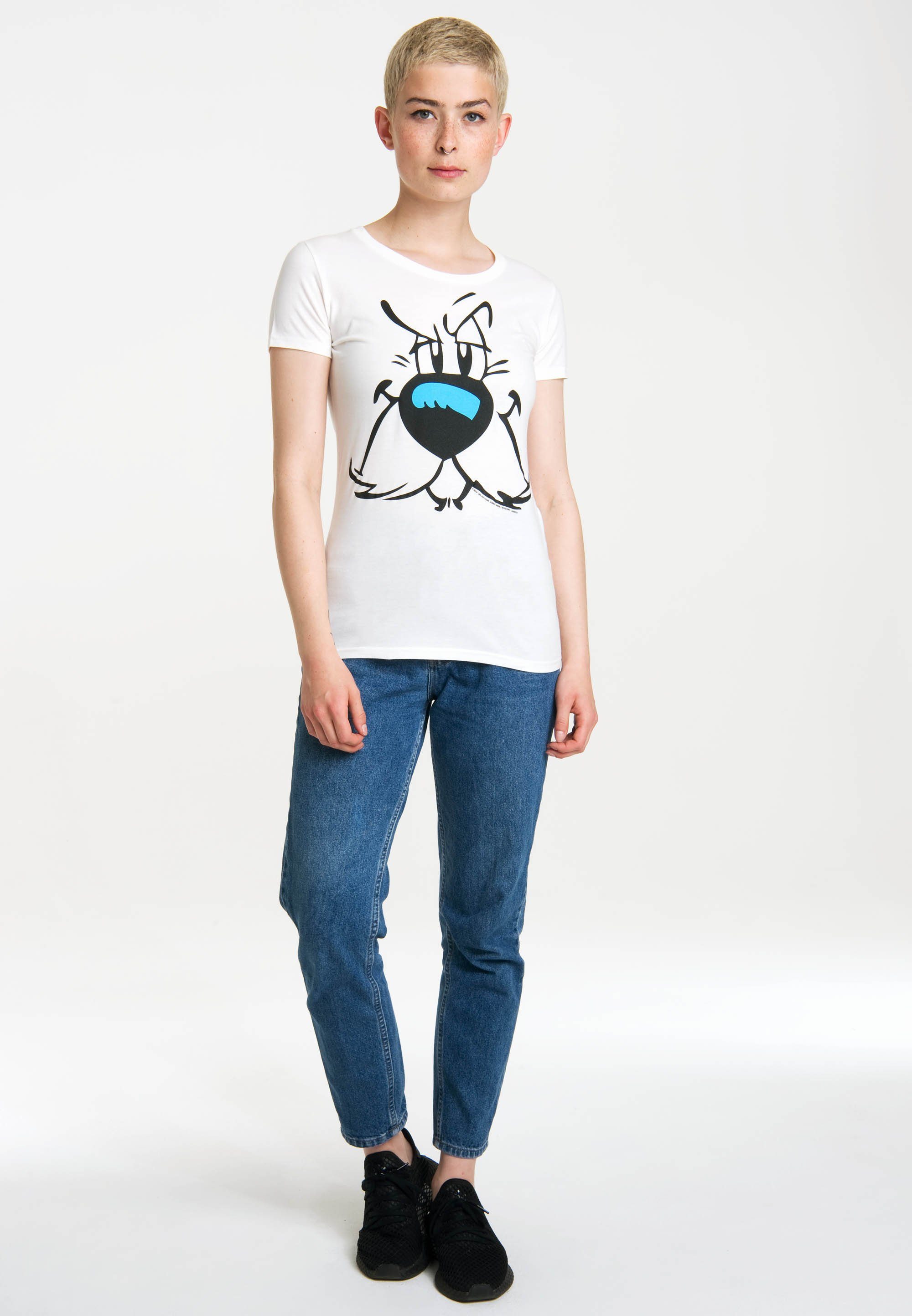 LOGOSHIRT T-Shirt Idefix - Faces - Asterix mit Retro-Print