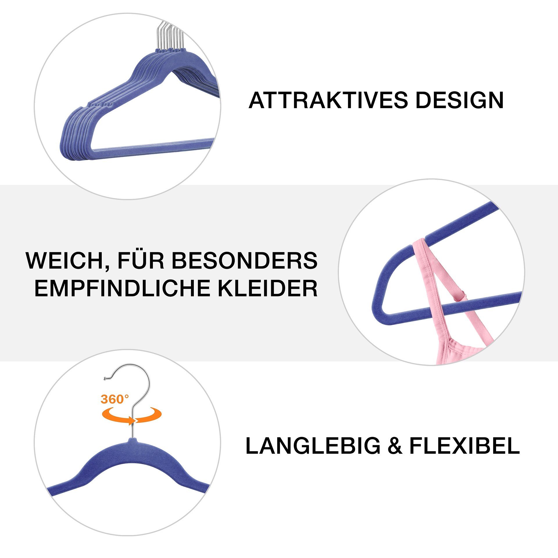 StickandShine Kleiderbügel Samt Kleiderbügel verschiedenen Farben günstig online kaufen