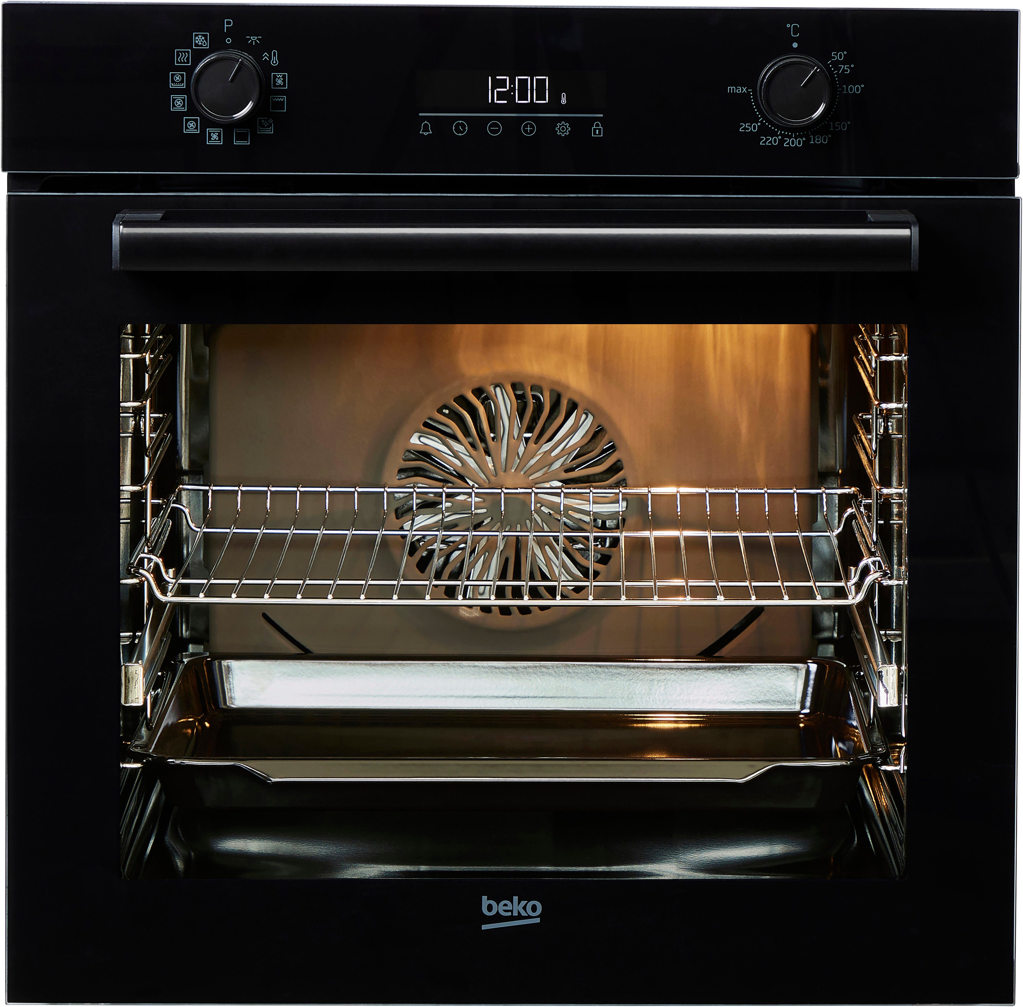 BEKO Backofen-Set Elbe, mit 1-fach-Teleskopauszug, Mit AirFry knusprig frittieren im Ofen – ganz ohne zusätzliches Fett
