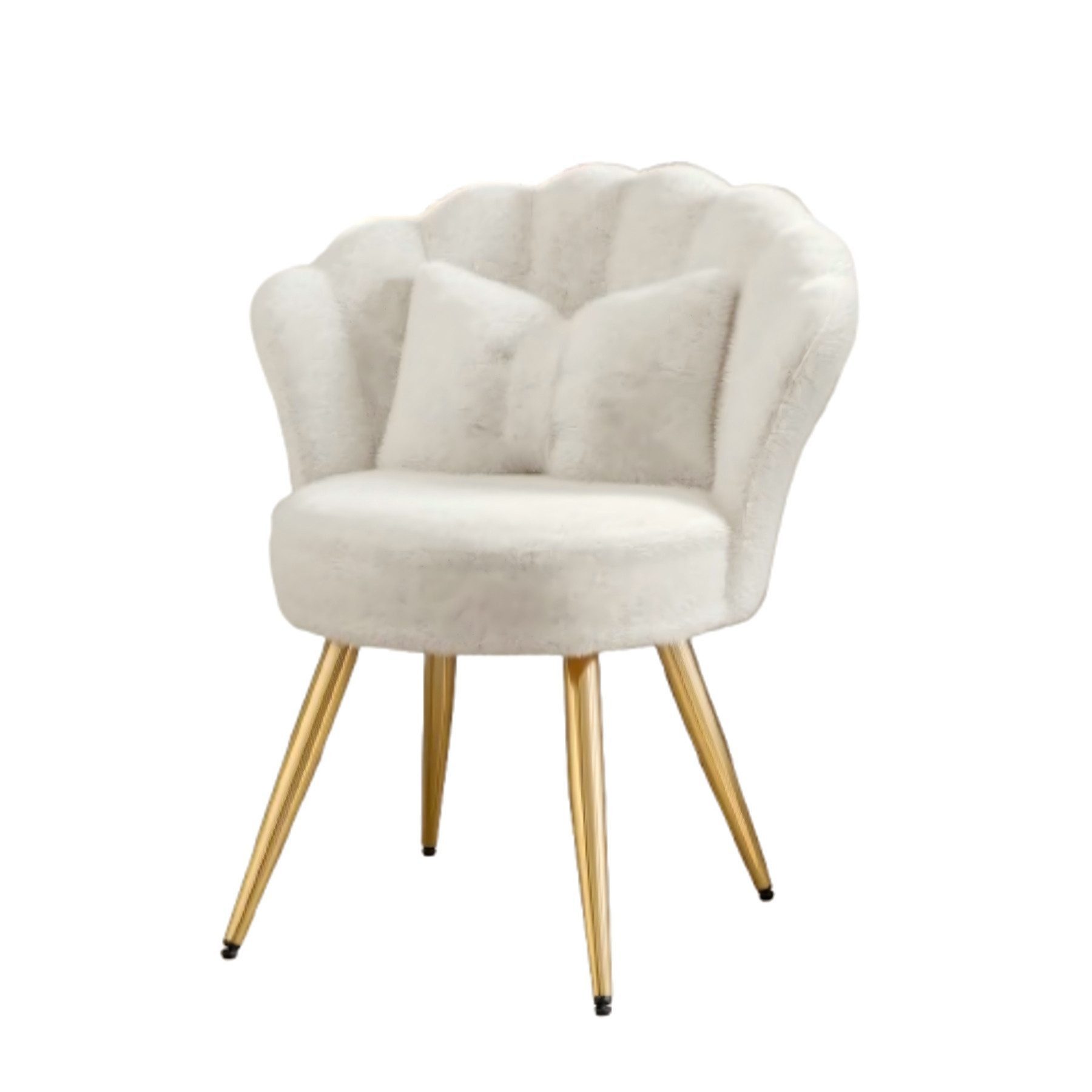 HawthyHome Polsterstuhl Samt im Blüten-Design mit Kissen (1 St), Schminktischstuhl mit Goldbeinen für Schlafzimmer & Wohnzimmer