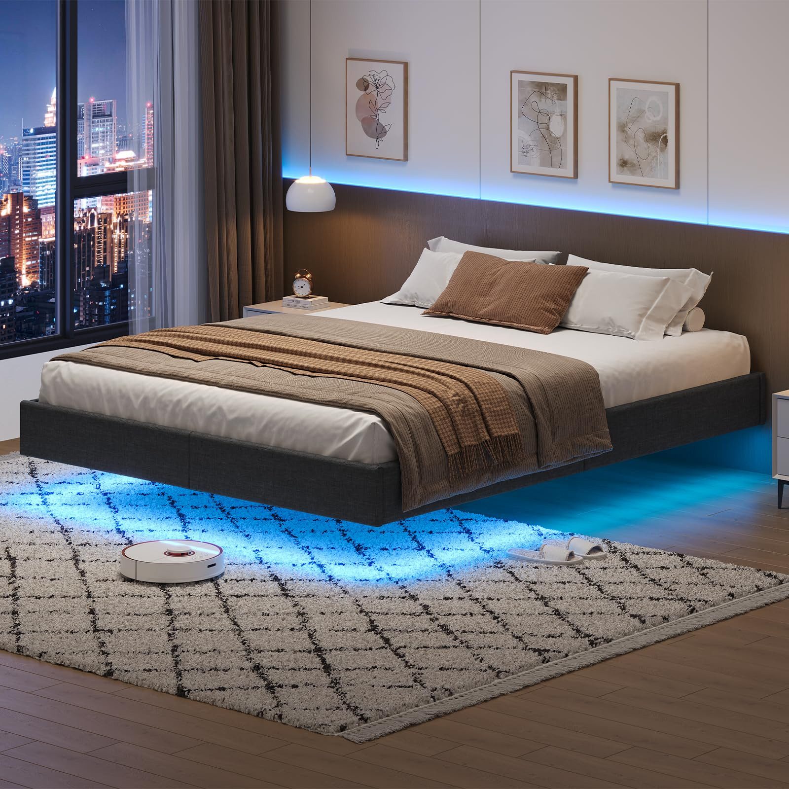 MSMASK Bett mit LED Beleuchtung Schwebender günstig online kaufen