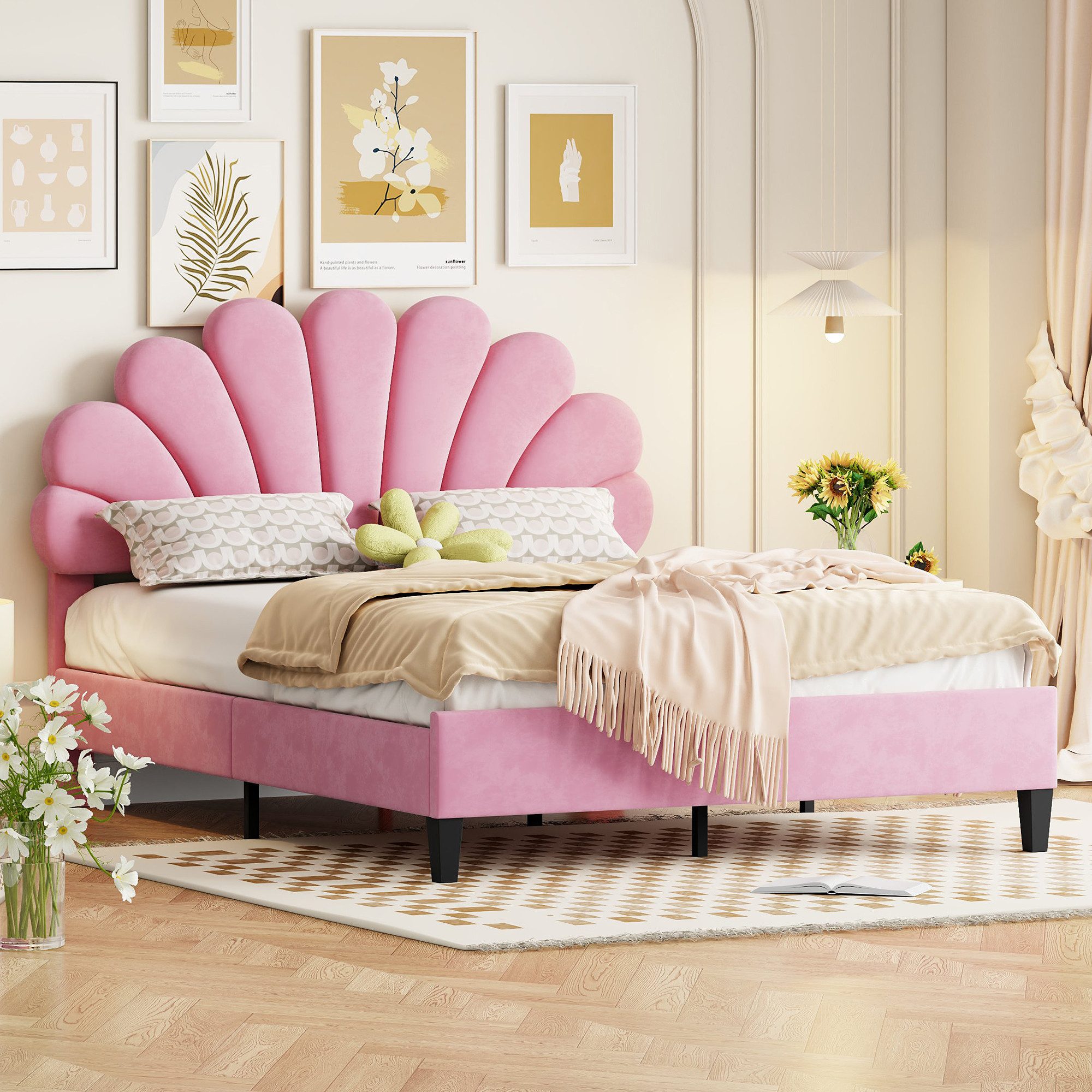 STILVORA Kinderbett 140x200 Polsterbett Gästebett mit günstig online kaufen