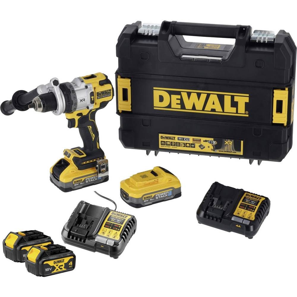 DeWalt Schlagbohrmaschine DCD1007H2T-QW Akku-Schlagbohrschrauber inkl. 2. Akku + Akku-Kit
