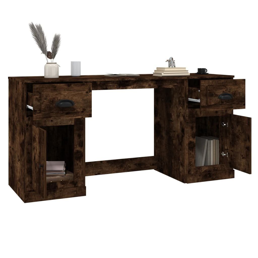 furnicato Schreibtisch mit Räuchereiche Stauraum Holzwerkstoff