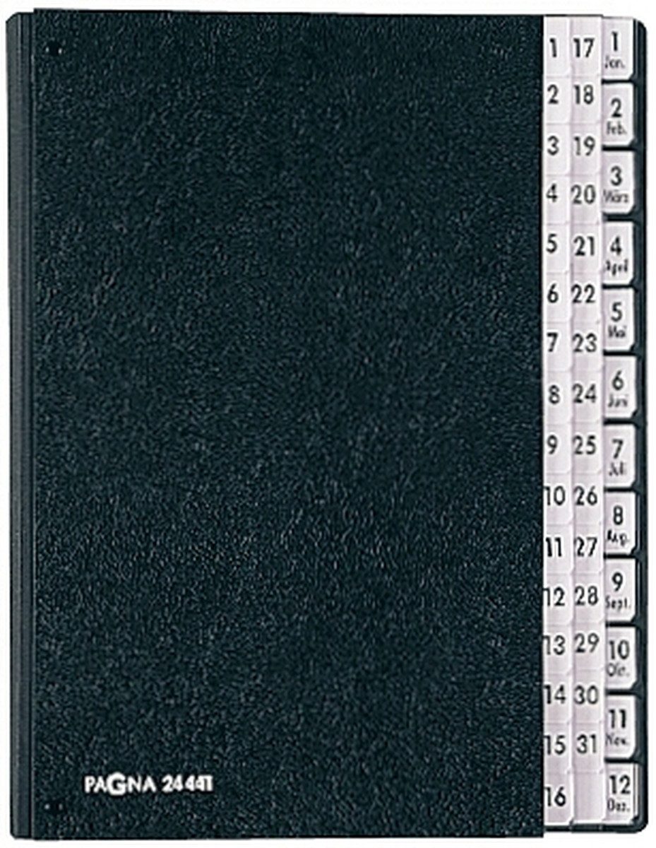PAGNA Organisationsmappe Pultordner 1-31, Jan.-Dez. 44 Fächer schwarz