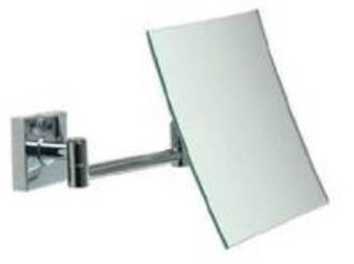 Casa Padrino Kosmetikspiegel Luxus Kosmetik Spiegel Silber 15 x 18 x H. 15 cm - Verstellbarer Kosmetik Wandspiegel - Verchromter Badezimmer Schmink Spiegel - Luxus Badezimmer Accessoires