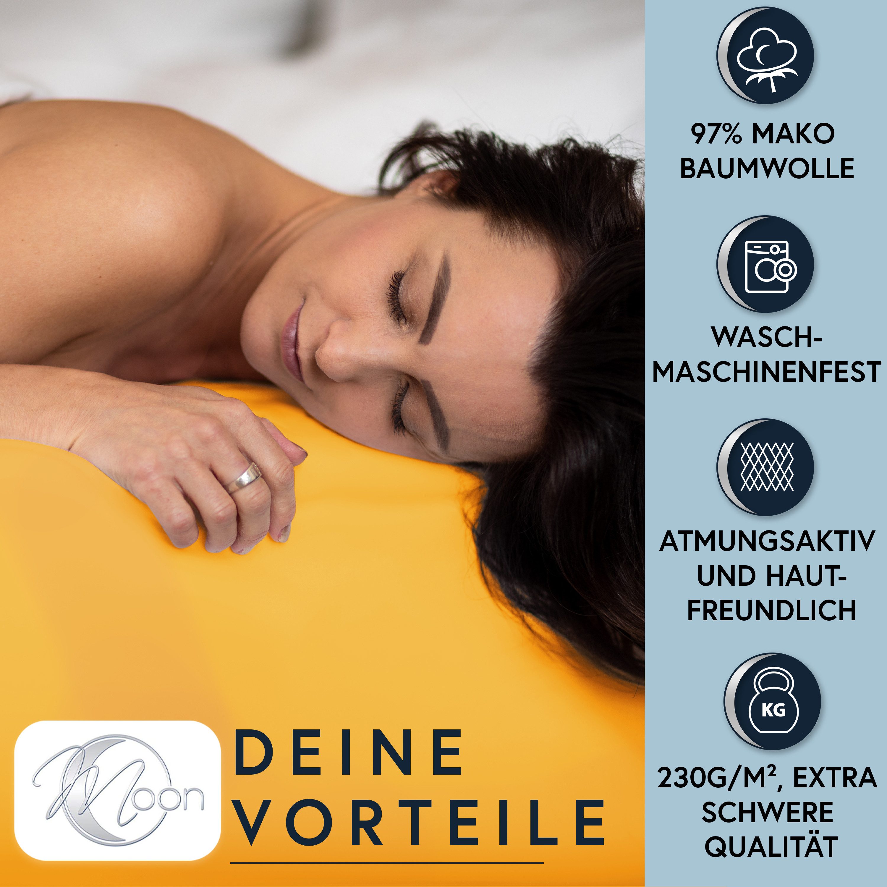 MOON Heimtextilien Spannbettlaken MOON-Luxury Spannbettlaken Jersey günstig online kaufen