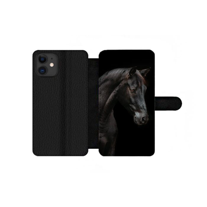 MuchoWow Handyhülle Pferd - Tiere - Schwarz - Porträt Handyhülle Telefonhülle Apple iPhone 12 Pro