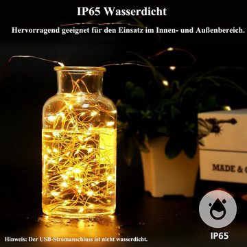 GelldG LED Blinklicht Helle Girlande, Weihnachten wasserdichtes Licht Dekoration weiß