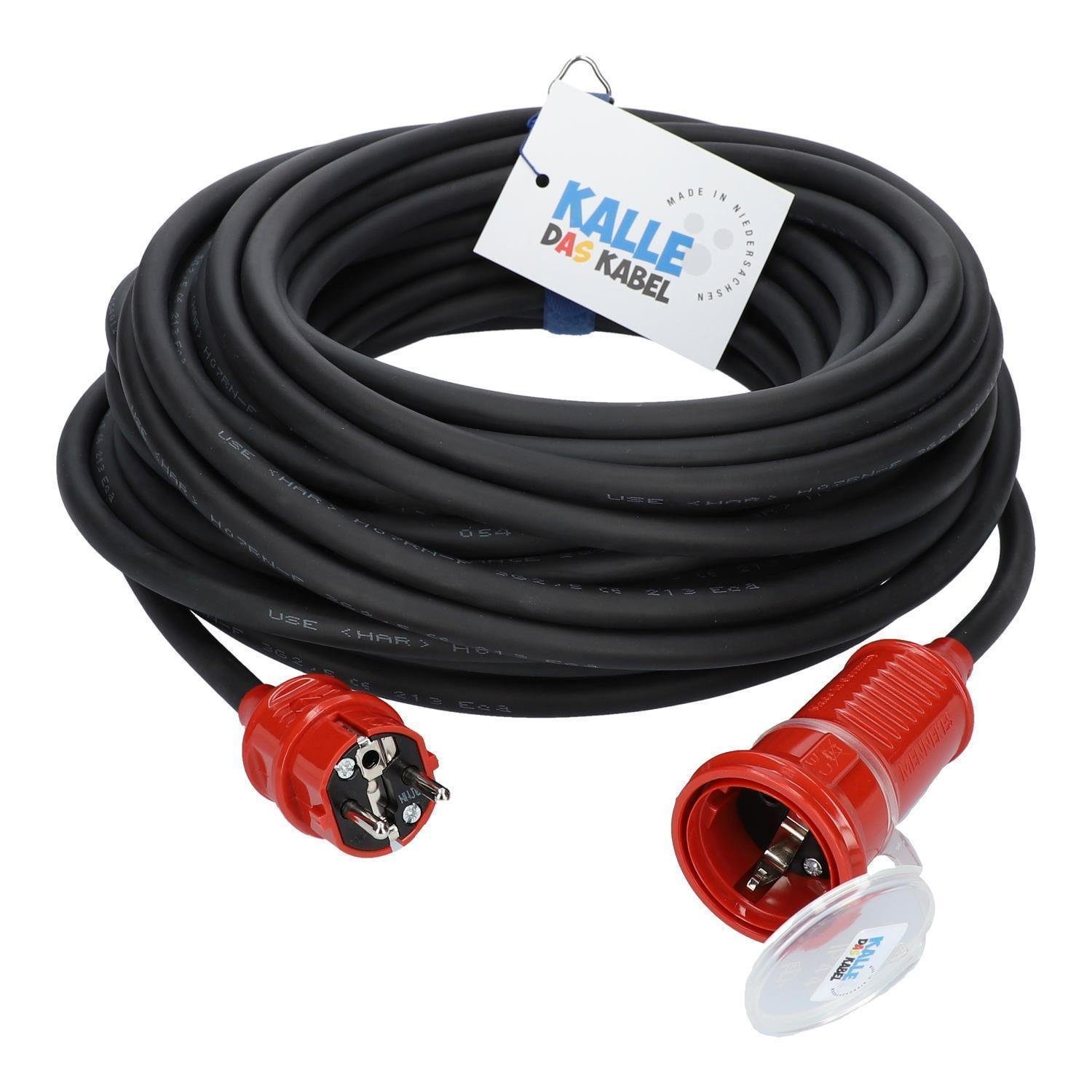 KALLE DAS KABEL Kalle Verlängerungskabel Schuko Colour 1,5mm² rot IP44 5 Meter Verlängerungskabel, Schuko 230V (500 cm)