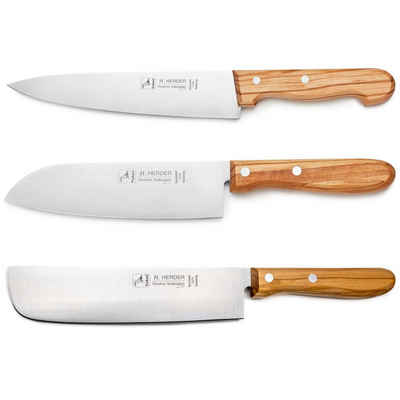 Landshop24 Kochmesser Santoku, Kochmesser, Nakiri Obst - Gemüsemesser 3er Set, Hergestell in Solingen, Deutschland