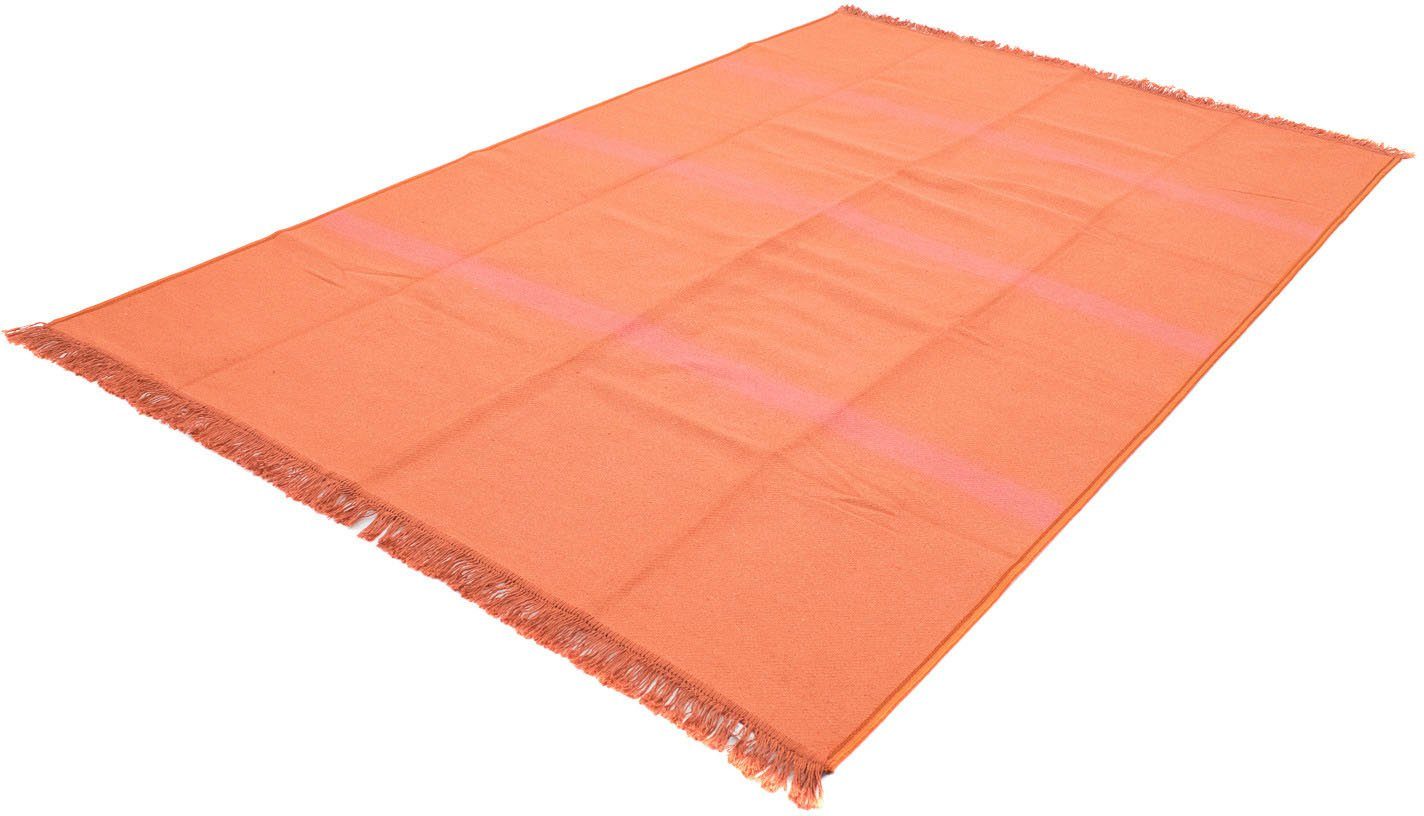 Wollteppich Kelim Teppich - Trendy - Veria - rechteckig, morgenland, rechteckig, Höhe: 5 mm, Wendeteppich Orange