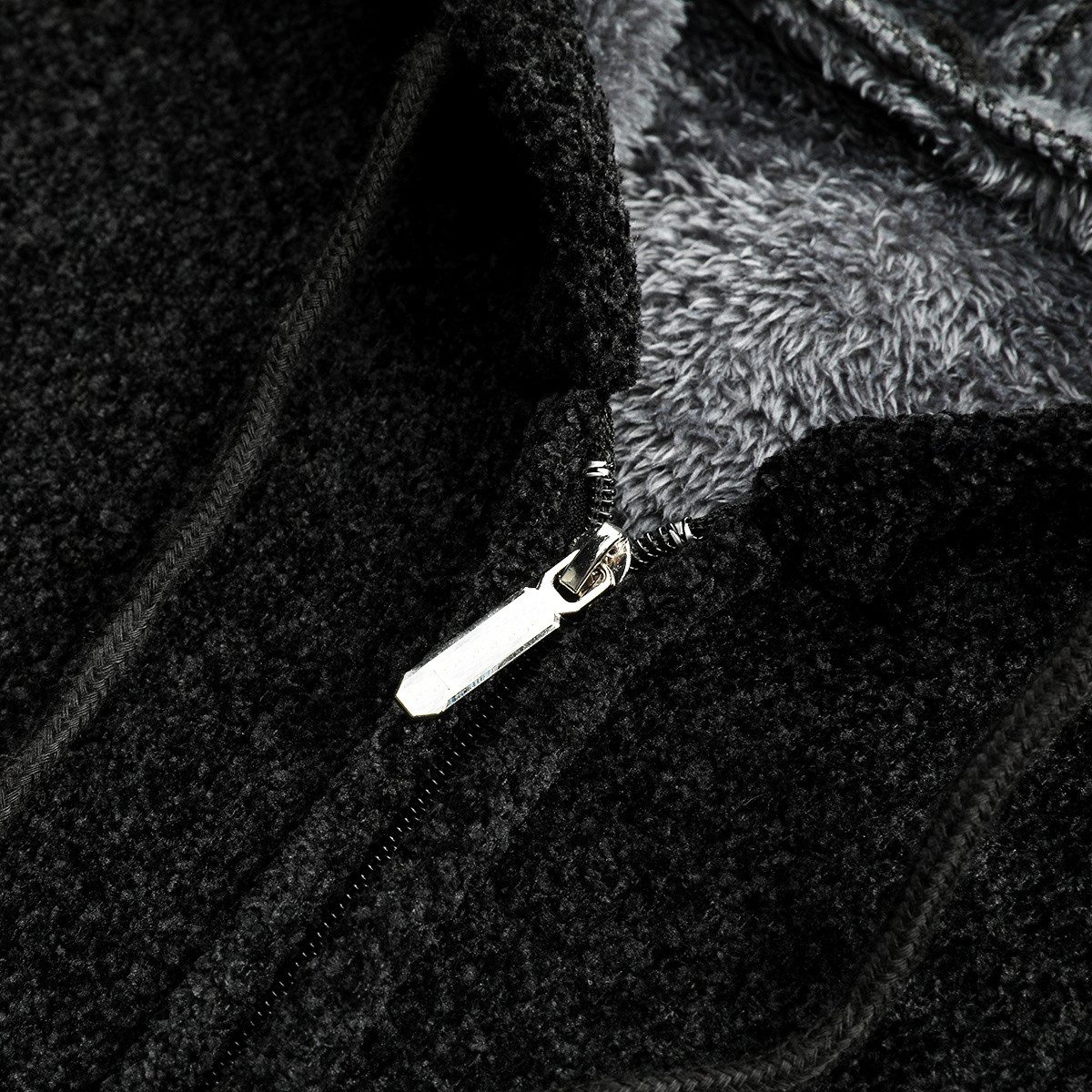 Allthemen Cardigan Herren Strickjacke mit Kapuze Lang Gefüttert Grobstrick Cardigan – Bild 5 von 5
