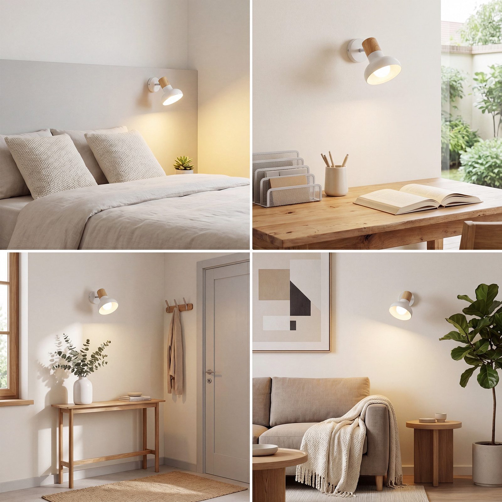 ZMH Deckenstrahler E14 Flammig Eisen Lampenschirm Deckenlampe Flur & Schlafzimmer, ohne Leuchtmittel, Weiß Schwenkbar 350° Modern Wohnzimmerlampe