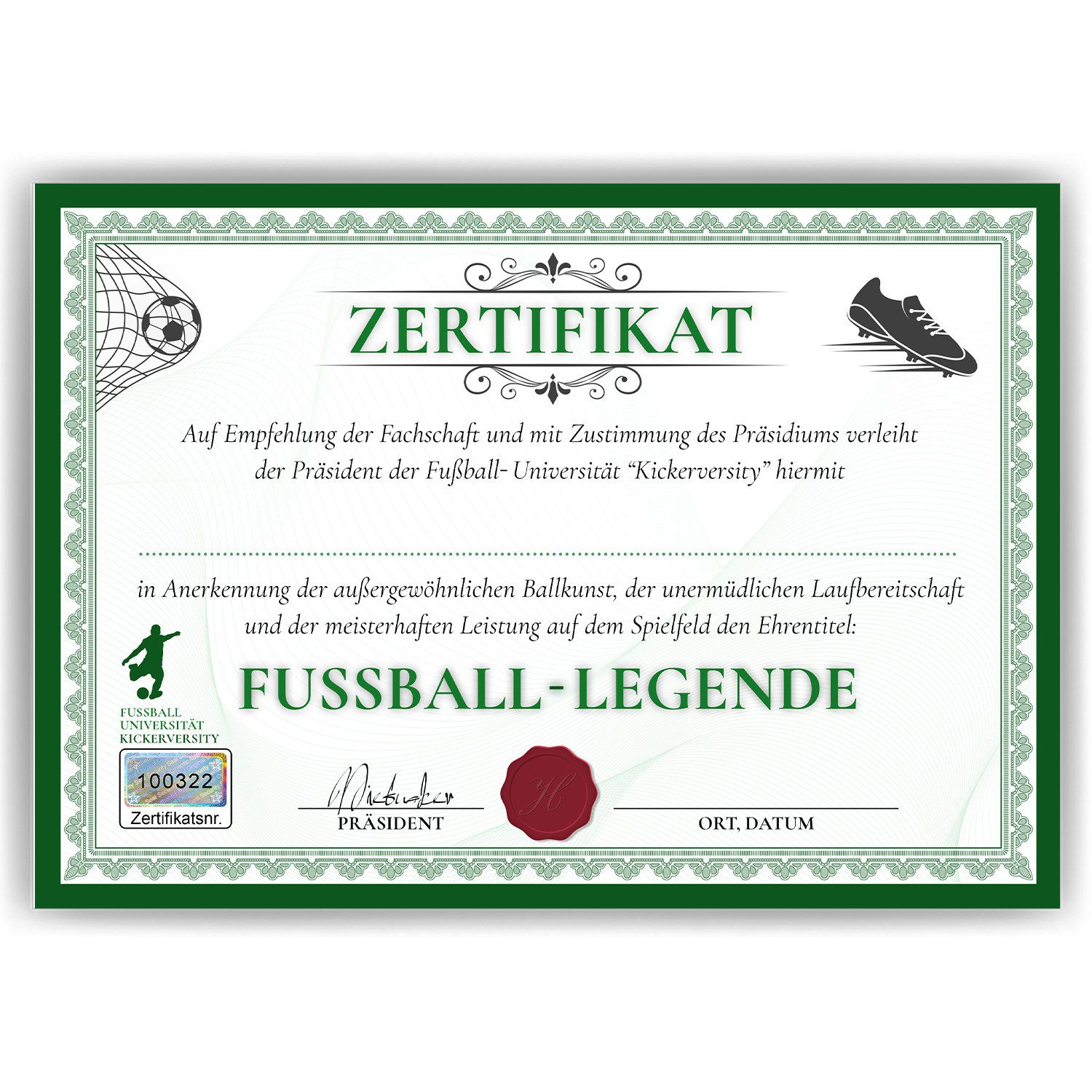 Tigerlino Poster Fußball Urkunde Lustig Geschenk günstig online kaufen