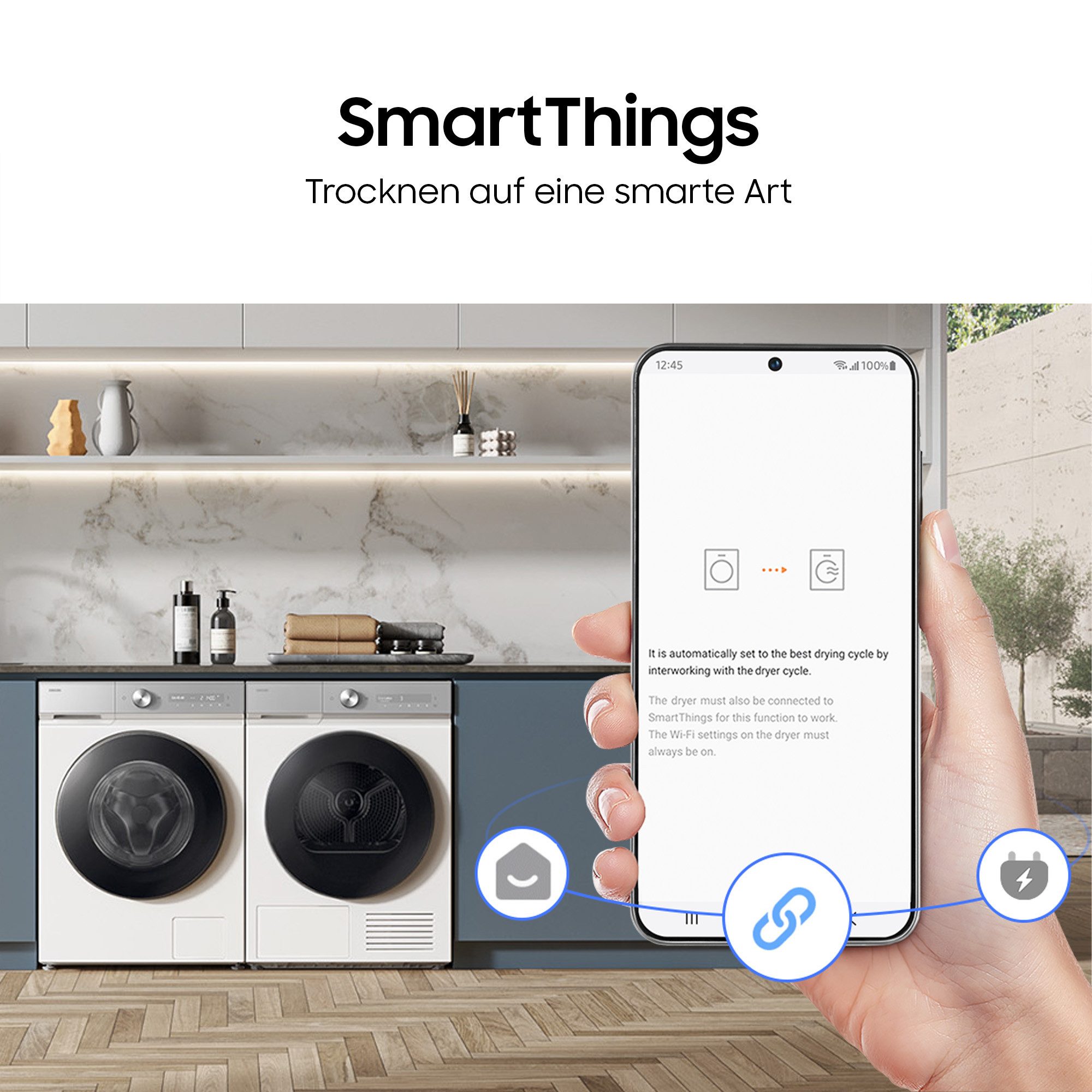 Samsung Wärmepumpentrockner DV5000 DV80DG52B0TEEG, Optimal Dry-Sensorgesteuertes Trocknen für weniger Energieverbrauch – Bild 3 von 5