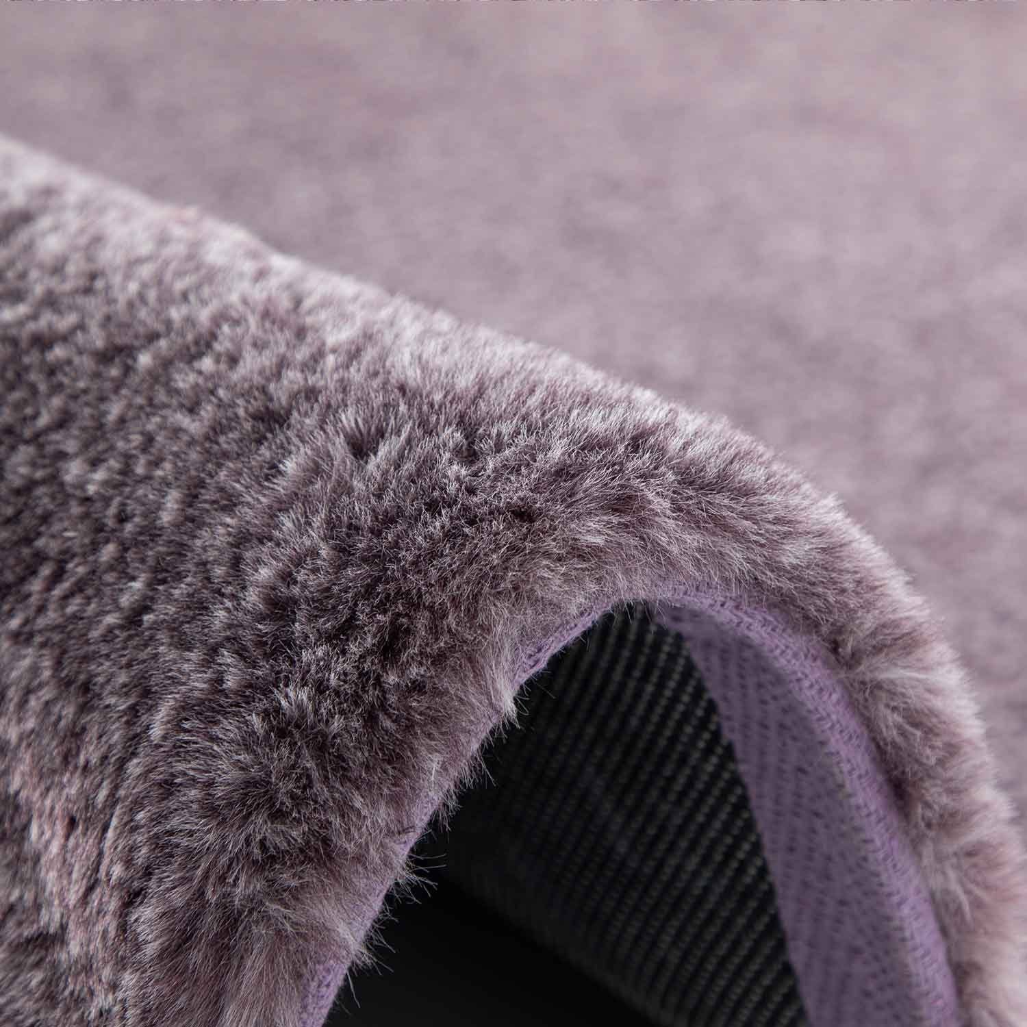 Vimoda Fellteppich Kunstfell Teppich Imitat, Rechteckig, Höhe: 10 mm, Dicht Seidiger Glanz Hochflor Einfarbig Wohnzimmerteppich Soft