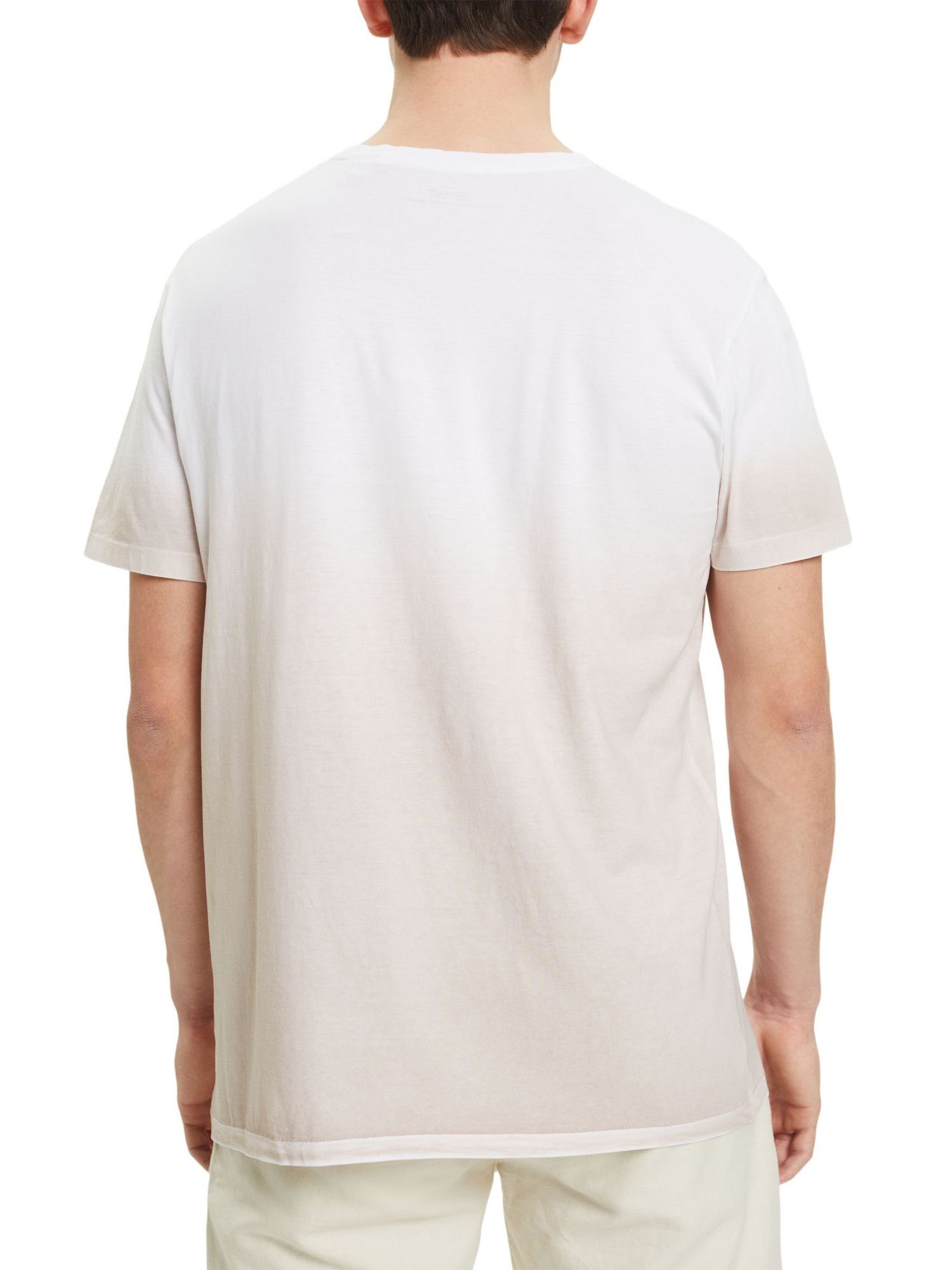 edc by Esprit blass T-Shirt Zweifarbig T-Shirt (1-tlg) WHITE gefärbtes