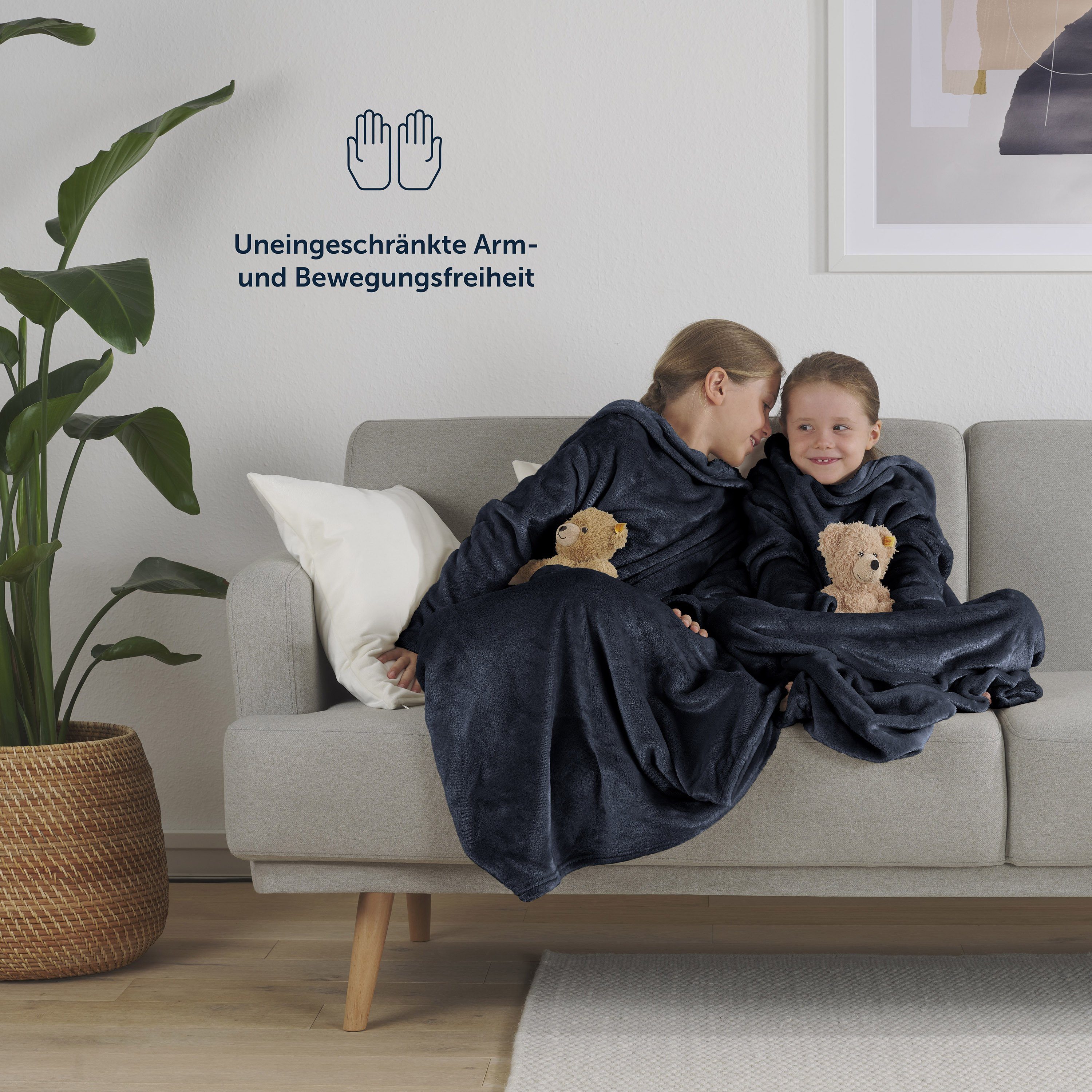 Kinderdecke Blumtal Decke mit Ärmeln Mikrofaser, günstig online kaufen