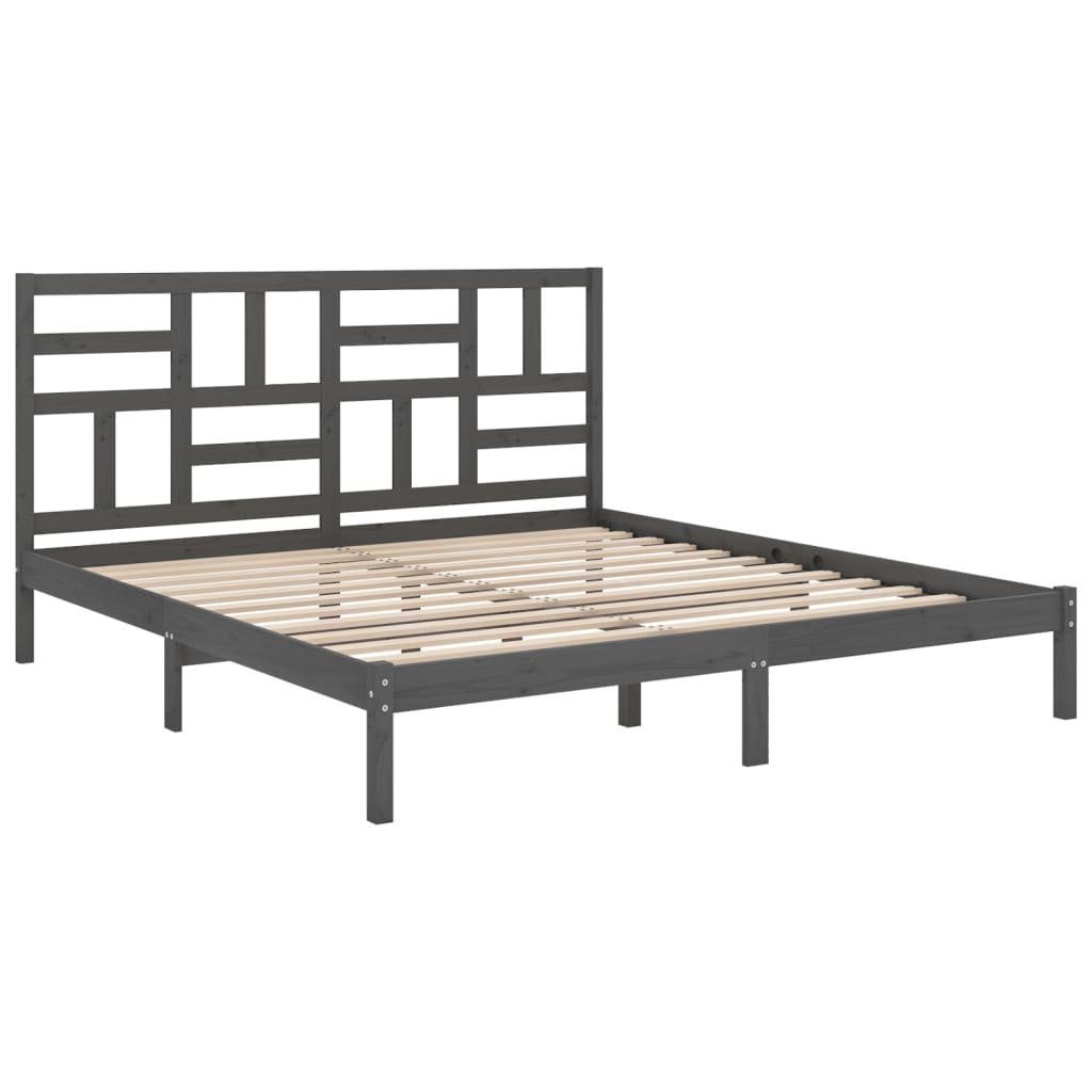 Vidaxl Massivholzbett Grau 200x200 Cm günstig online kaufen