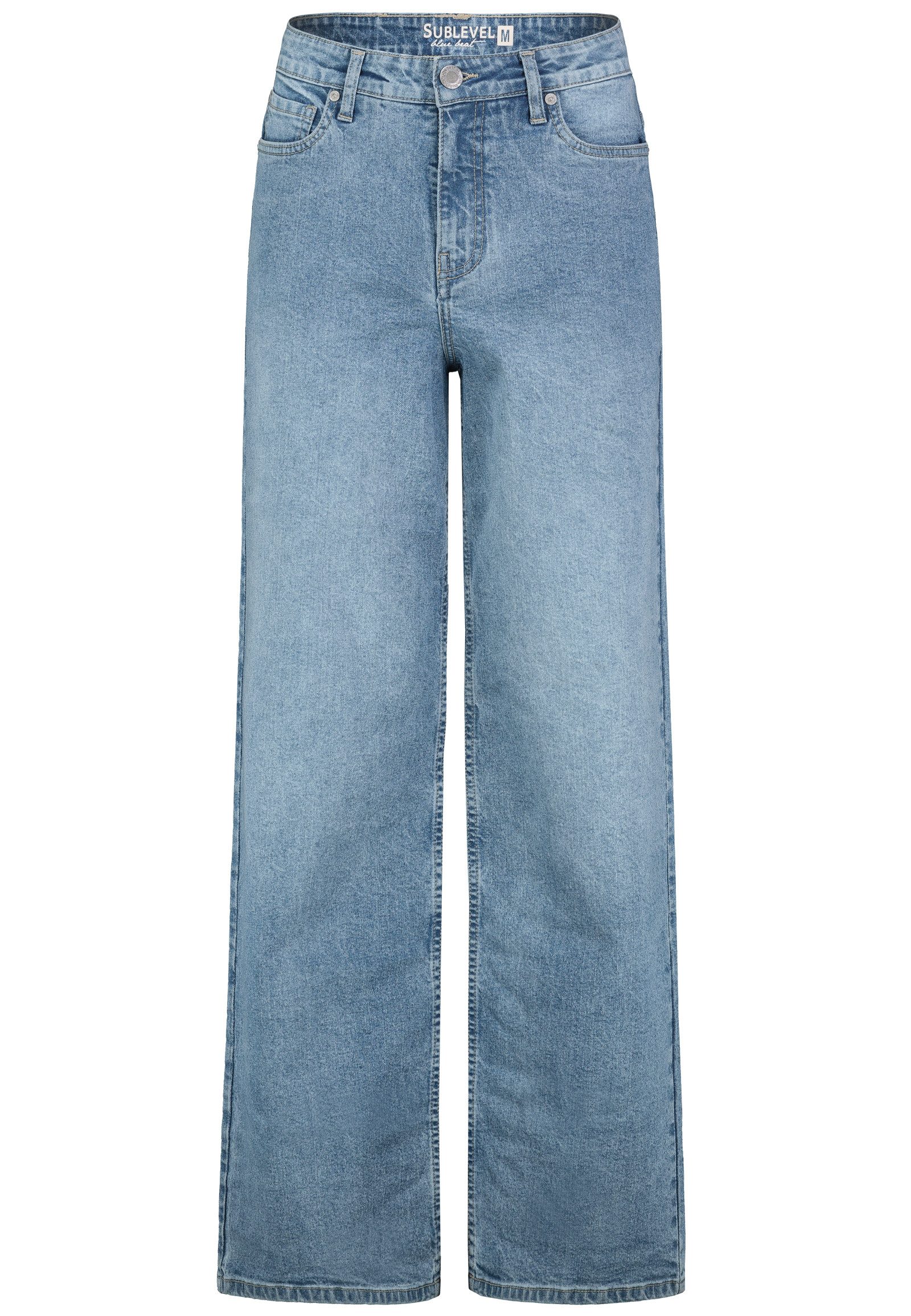 SUBLEVEL Boyfriend-Jeans Denim mit weitem Bein günstig online kaufen