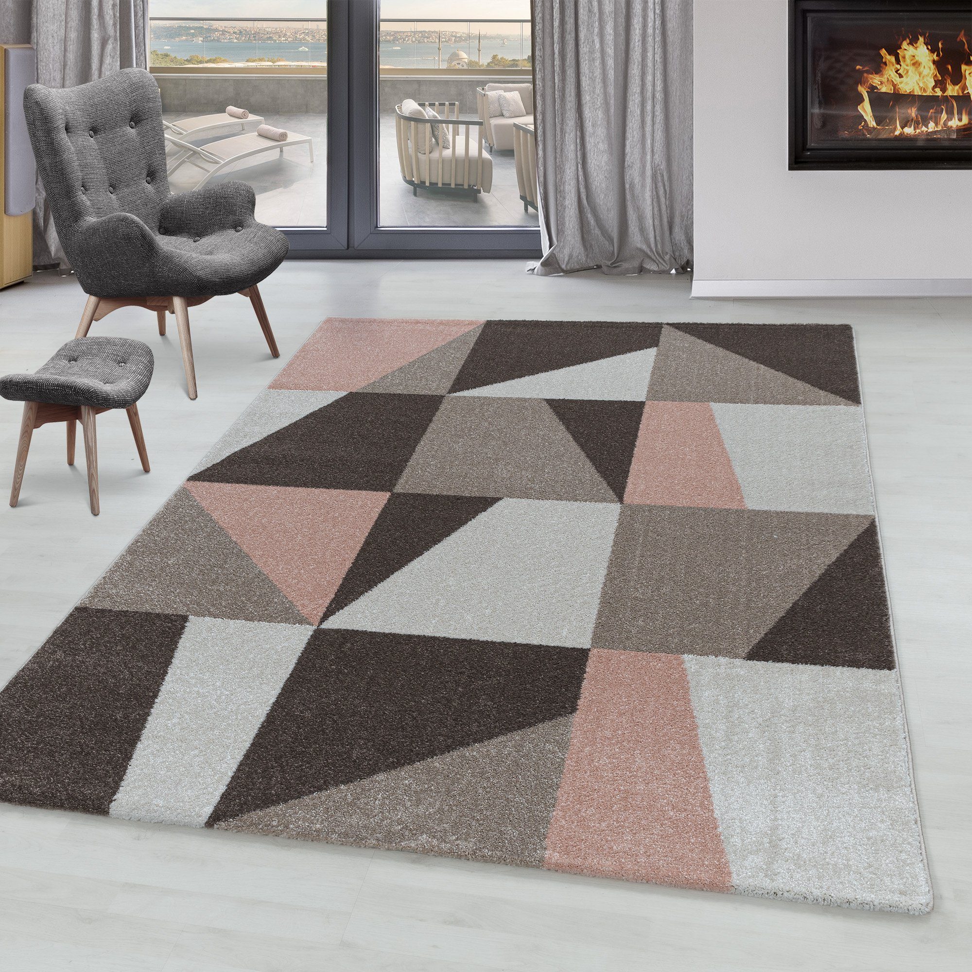 SIMPEX24 Teppich Ombre Design, Läufer, Höhe: günstig online kaufen