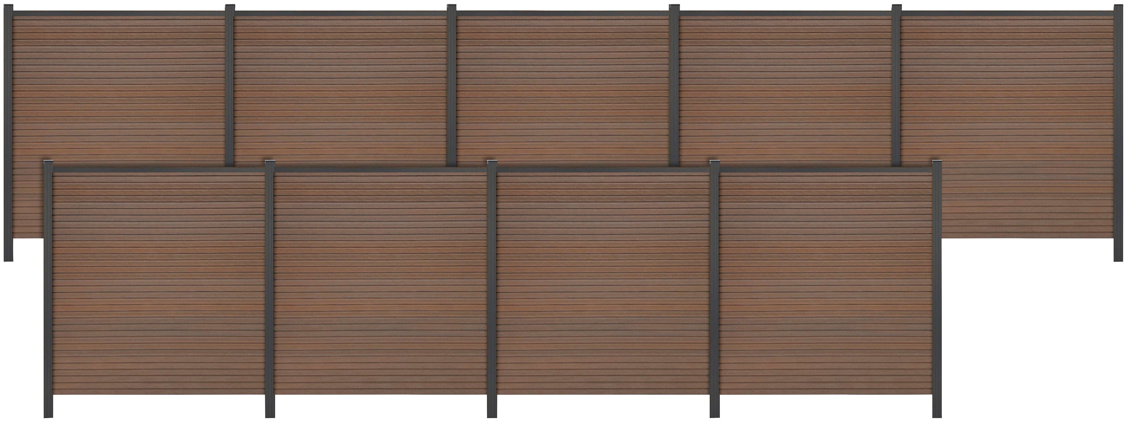 Tetzner & Jentzsch Sichtschutzelement WARREN 7, (Set), pflegeleicht, coextrudierte Oberfläche, Design-Oberfläche