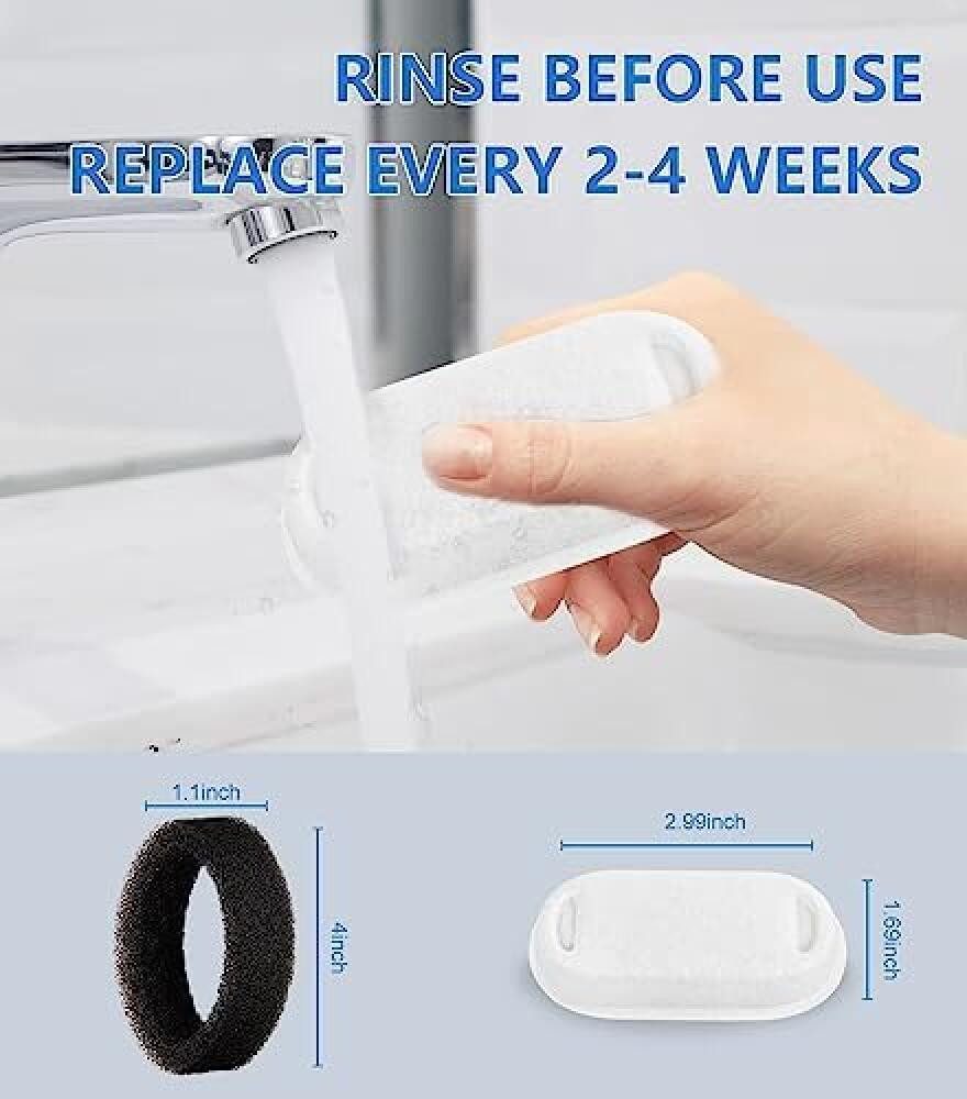 FELIXLEO Ersatzfilter Katzenbrunnen Filter 24 Stk Kohle Schaum 2L-4L Edelstahl – Bild 5 von 5