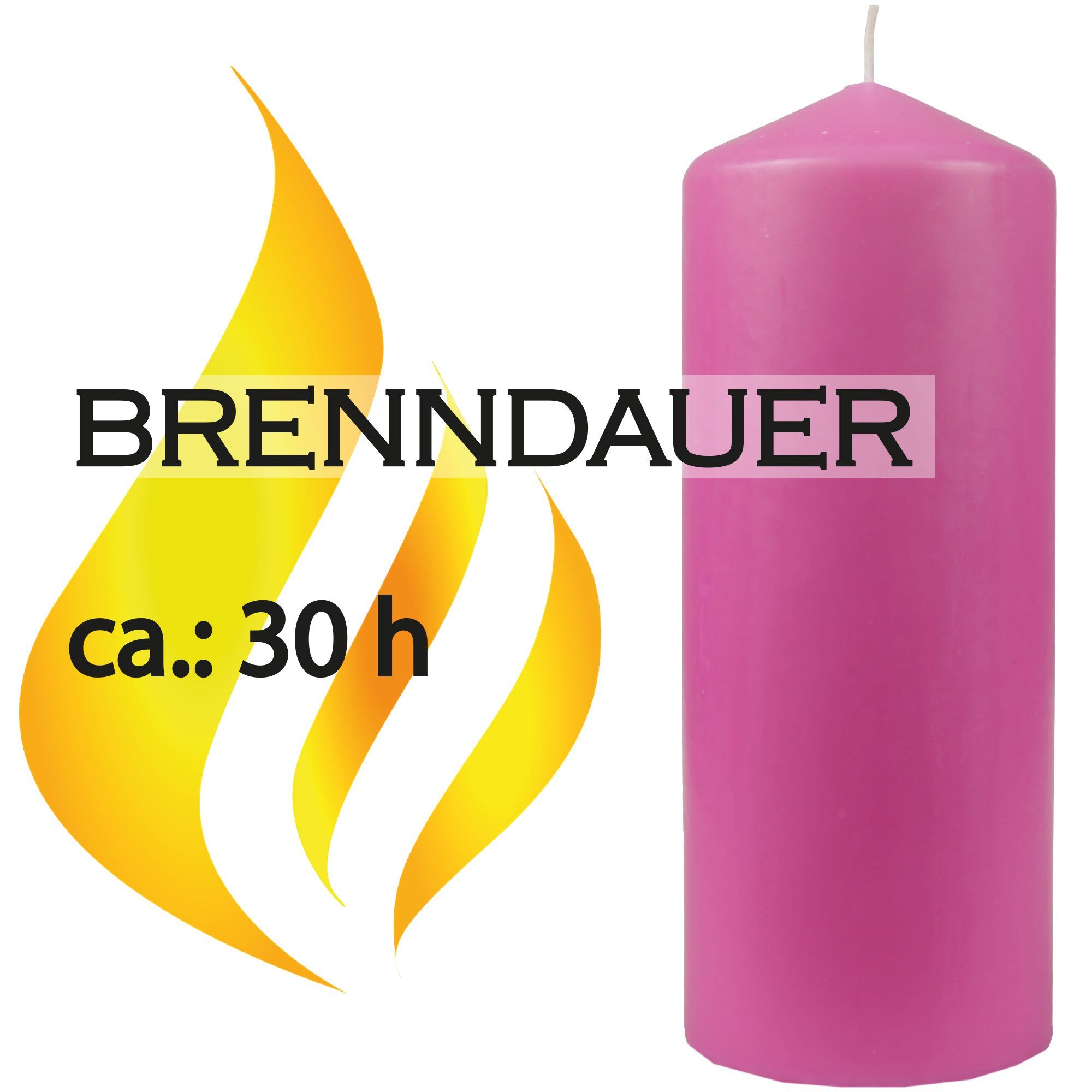 HS Candle Stumpenkerze Blockkerze (3-tlg), Farben x vielen Wachskerzen Kerze - in Rose 13,5cm Ø6cm