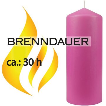 HS Candle Stumpenkerze Blockkerze (3-tlg), Wachskerzen Ø6cm x 13,5cm - Kerze in vielen Farben