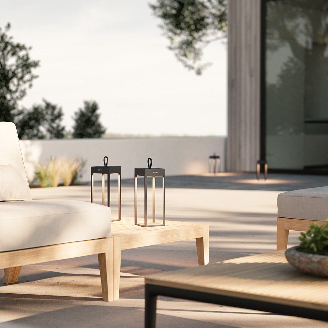 Neona LED Tischleuchte NERO Anthrazit, LED fest integriert, Warmweiß