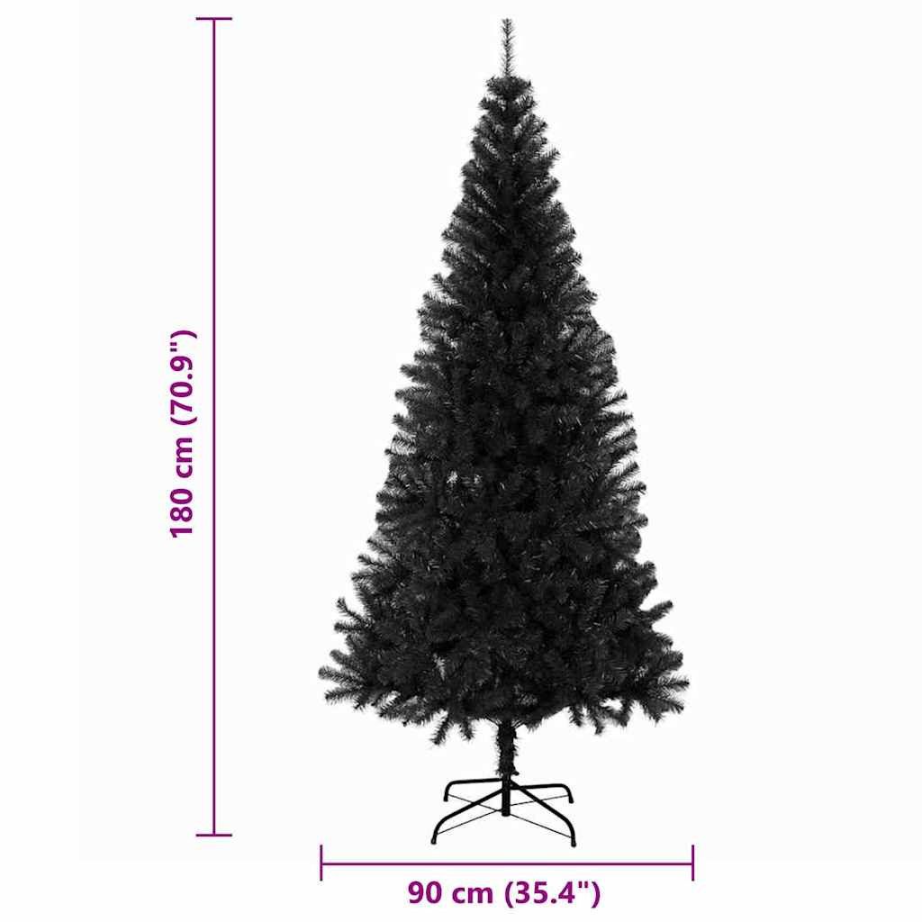 vidaXL Künstlicher Weihnachtsbaum Weihnachtsbaum Schwarz 180 cm PVC