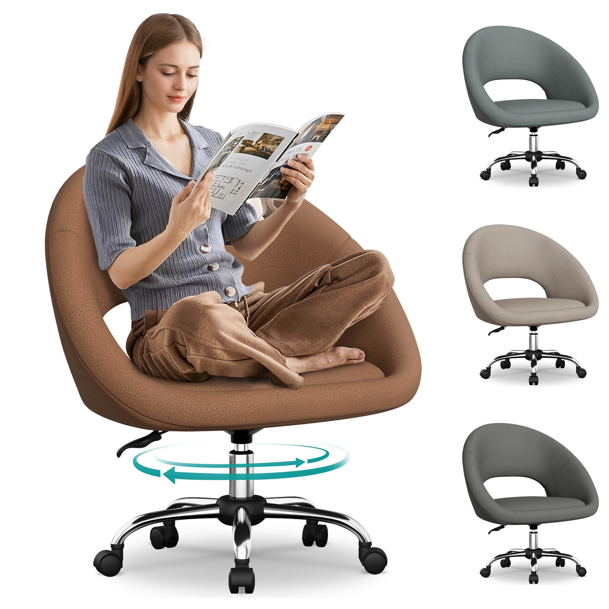Hiazurm Bürostuhl Homeoffice Stuhl,Schminkstuhl mit Armlehnen,Drehstuhl, günstig online kaufen