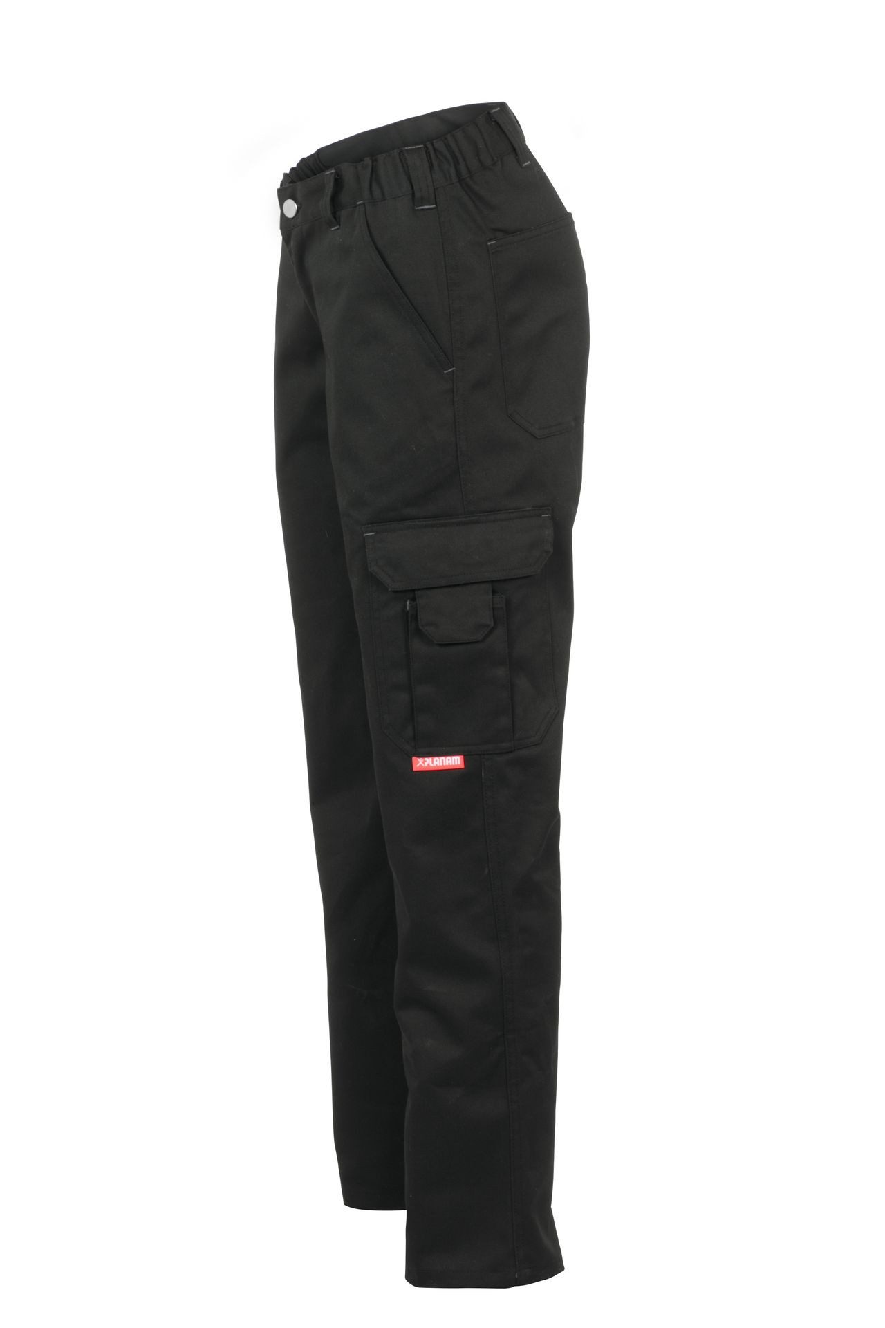 Planam Arbeitsbundhose PLANAM Easy Damen Bundhose CASUAL Oberschenkeltaschen Schwarz