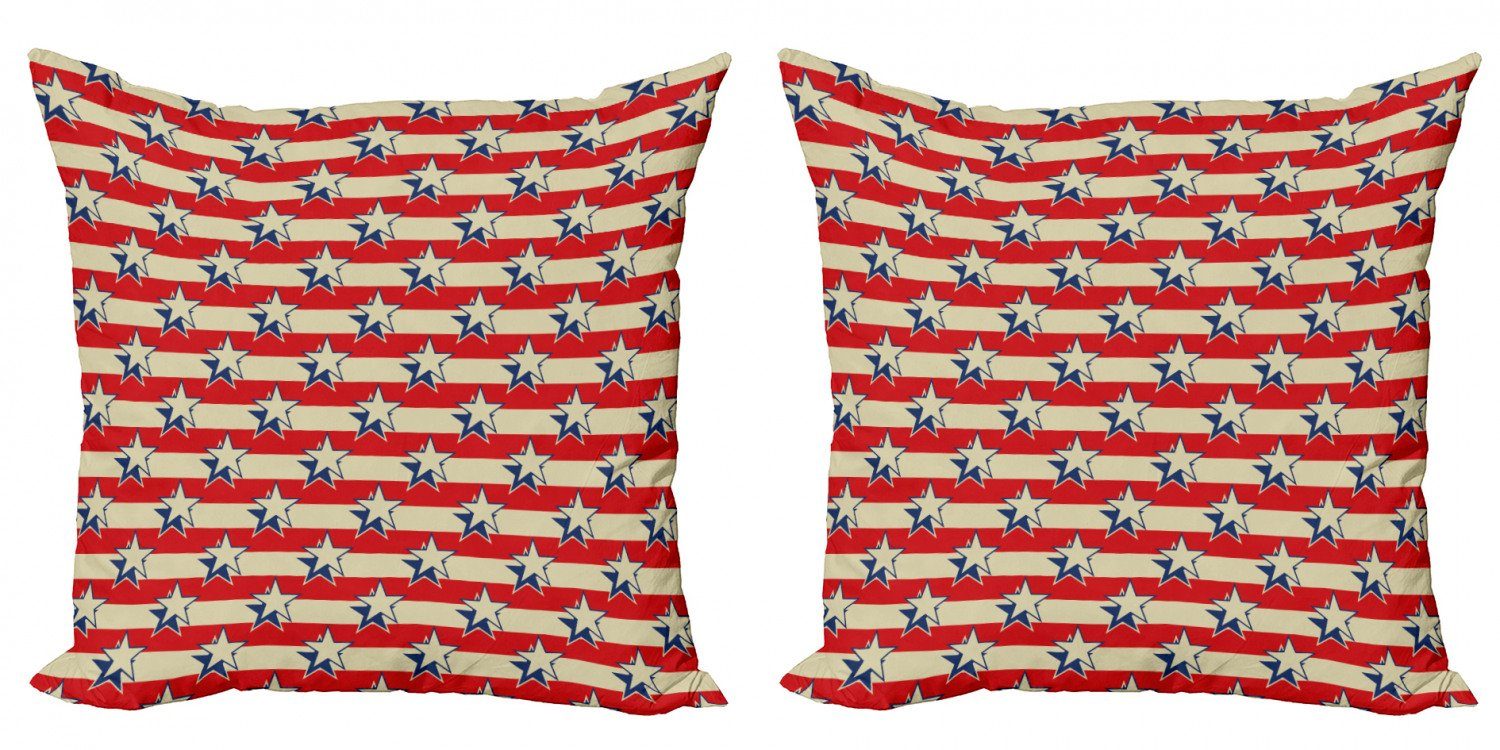 Modern Retro Kissenbezüge Doppelseitiger (2 Digitaldruck, Vereinigte Abakuhaus von Stück), Staaten Accent Amerika Independence Poster
