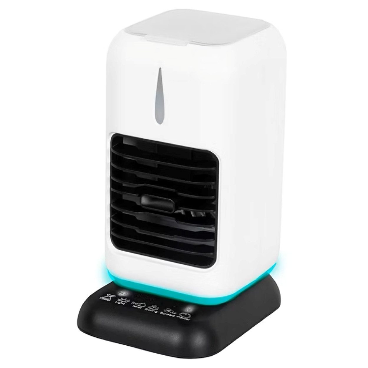 Ambiano Tischventilator Ambiano Tischluftkühler mit LED, 3 Stufen, Timer & 450ml Tank, Luftkühlung und Luftbefeuchtung für ein angenehmes Raumklima