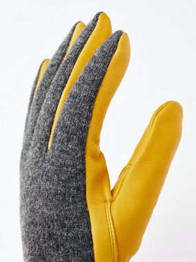 Hestra Skihandschuhe Deerskin Wool Tricot 390400 charcoal/natural yellow