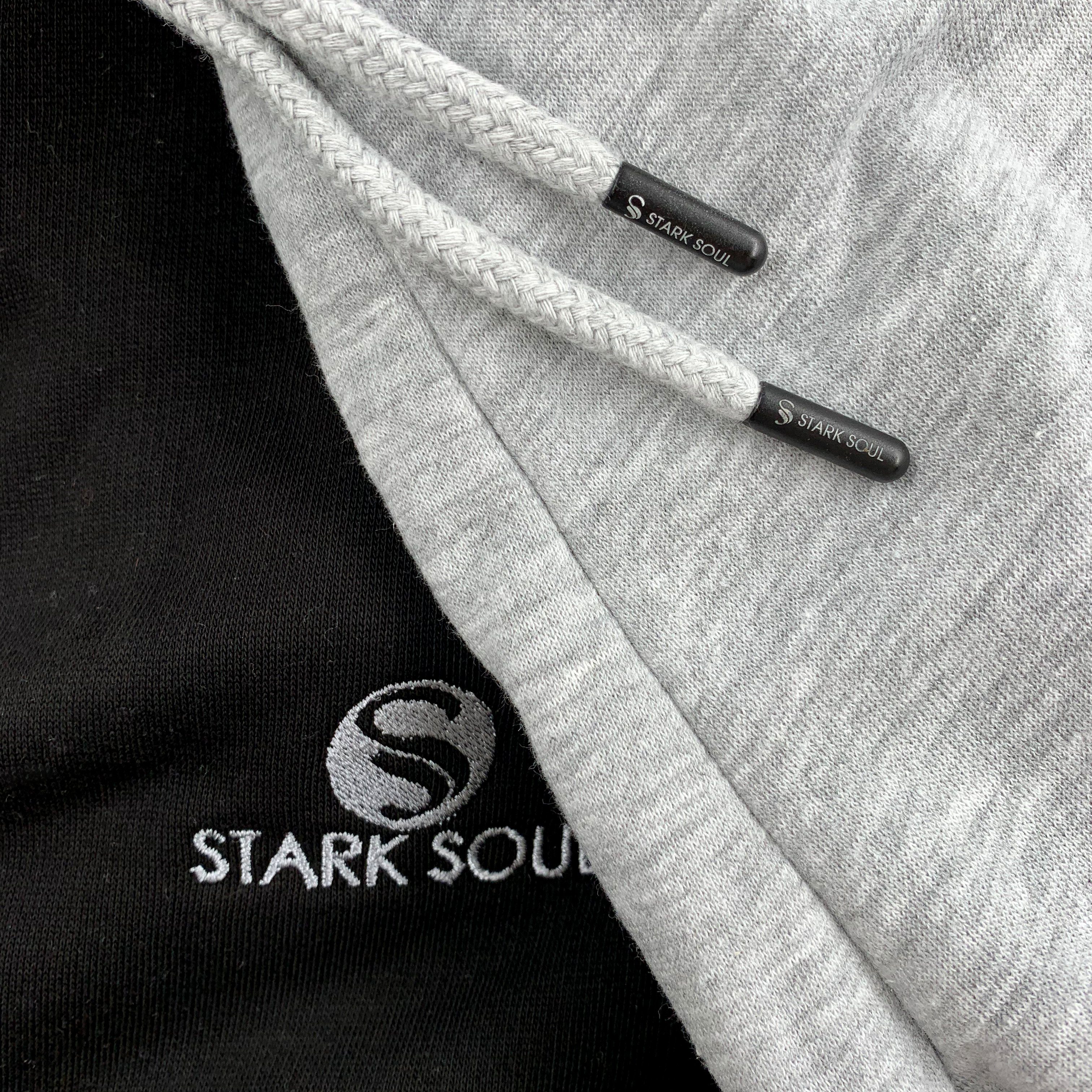 Stark Soul® - in Sweatshorts Grau Melange mit Sweat Kordelzug Baumwollqualität, Bermuda Sweatshorts