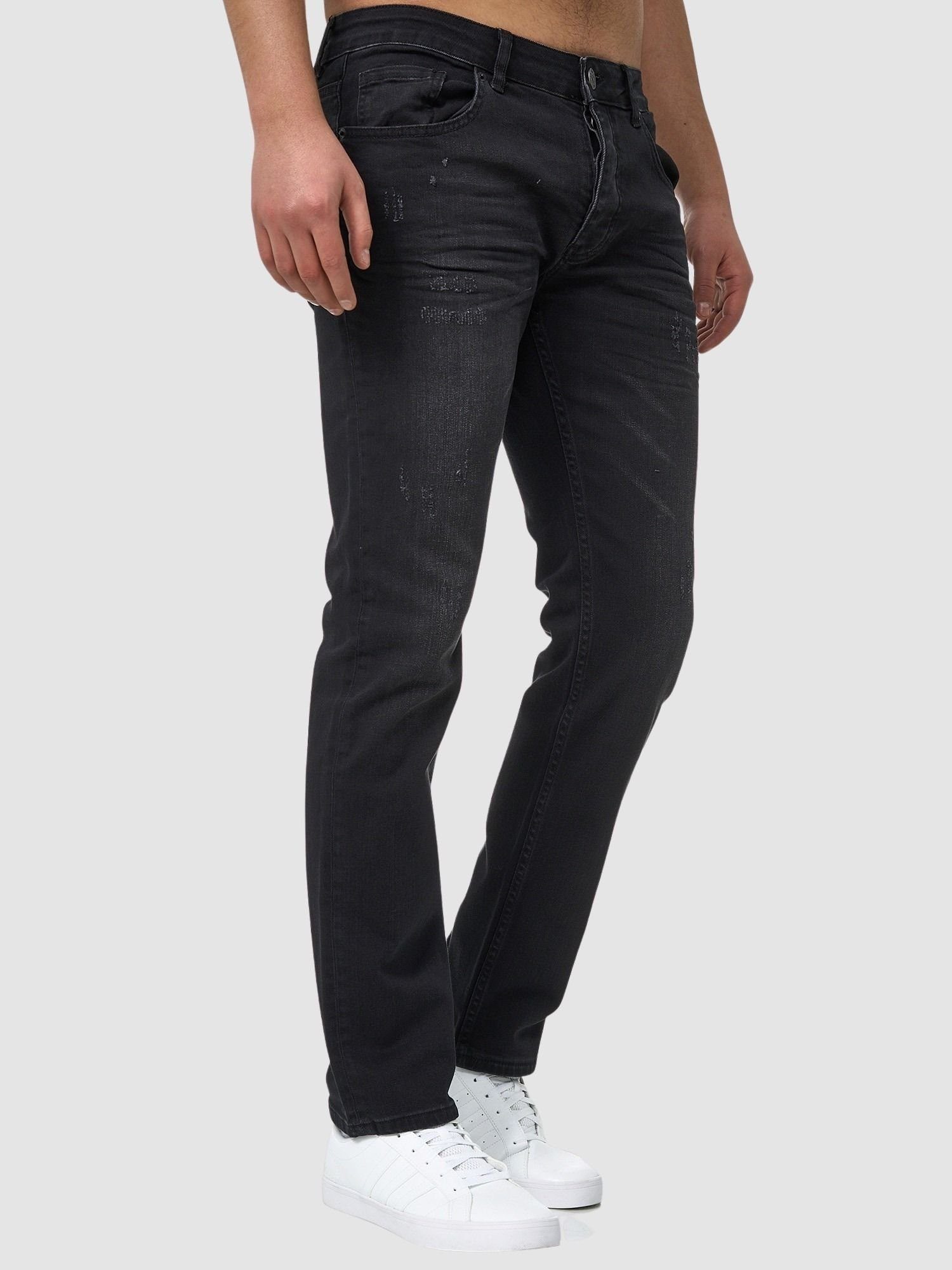 John Kayna Basic Business Skinny 603 Slim-fit-Jeans Used Slim Freizeit Männer Herren Designerj Casual Fit (Jeanshose Designerjeans Bootcut, Stretch Denim 1-tlg) Jeans Hose Black Midnight