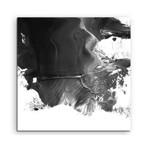 Sinus Art Leinwandbild Abstraktes Gemälde  Schwarz auf Leinwand exklusives Wandbild moderne Fotografie für ihre Wand in vi