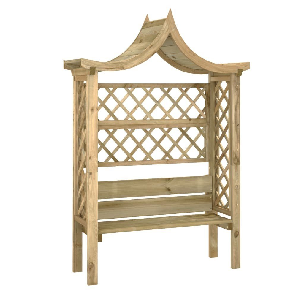furnicato Pergola Gartenpergola mit Dach und Bank Kiefernholz Imprägniert, (1-tlg)