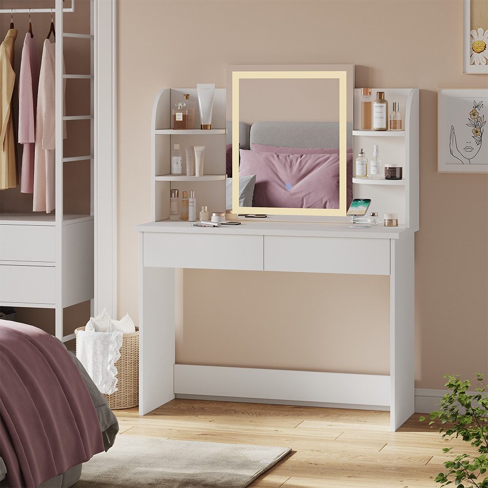 Vicco Schminktisch Charlotte, Weiß, 106 cm günstig online kaufen