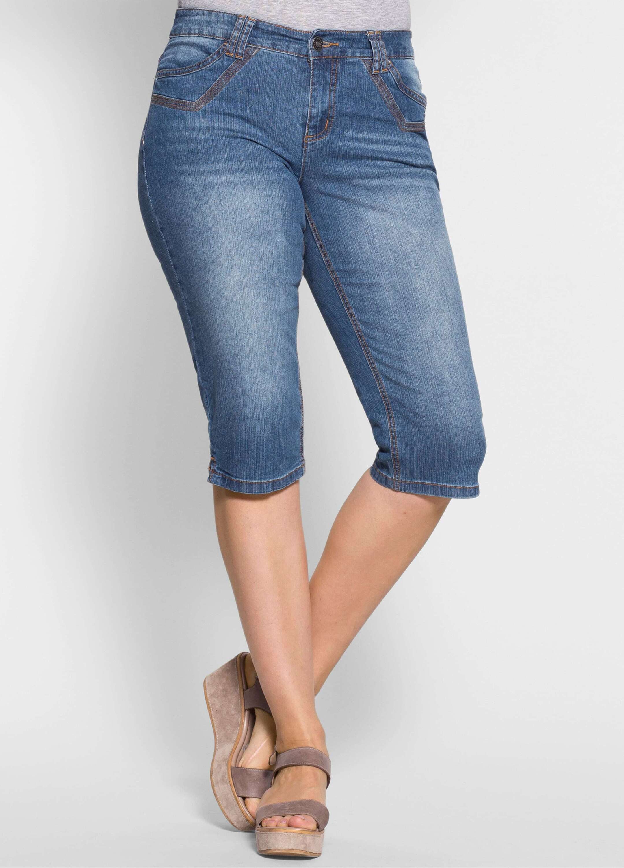 Sheego Jeansshorts Jeansbermudas