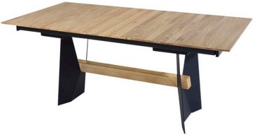 K+W Komfort & Wohnen Esstisch, Tisch fix, Gestell aus Metall mit Massivholzbalken, in 2 Breiten