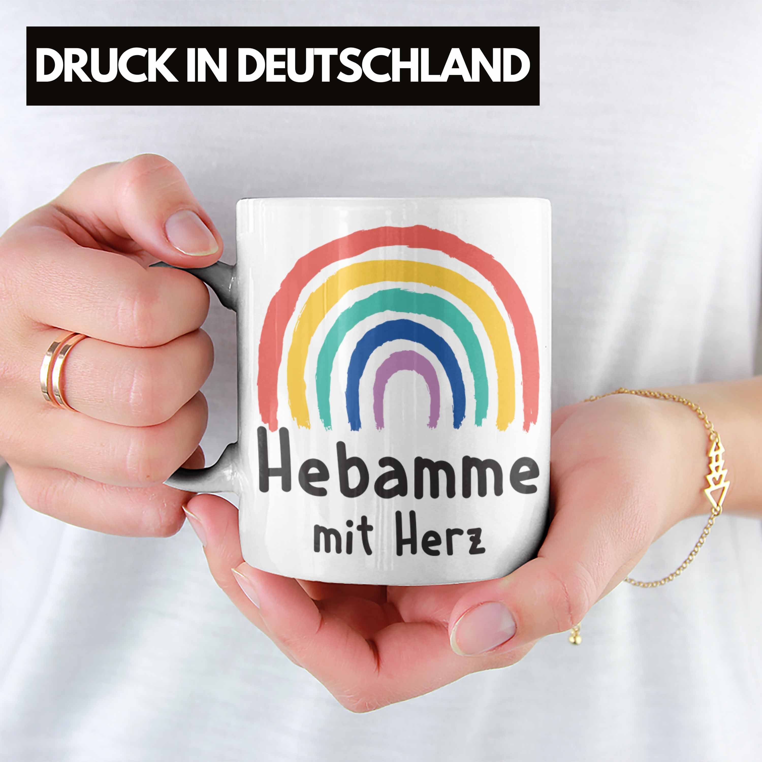 Trendation Weiss Spruch - mit Kaffeetasse Tasse Tasse Herz Geschenke Dankeschön mit Hebamme Hebamme Geschenk Trendation
