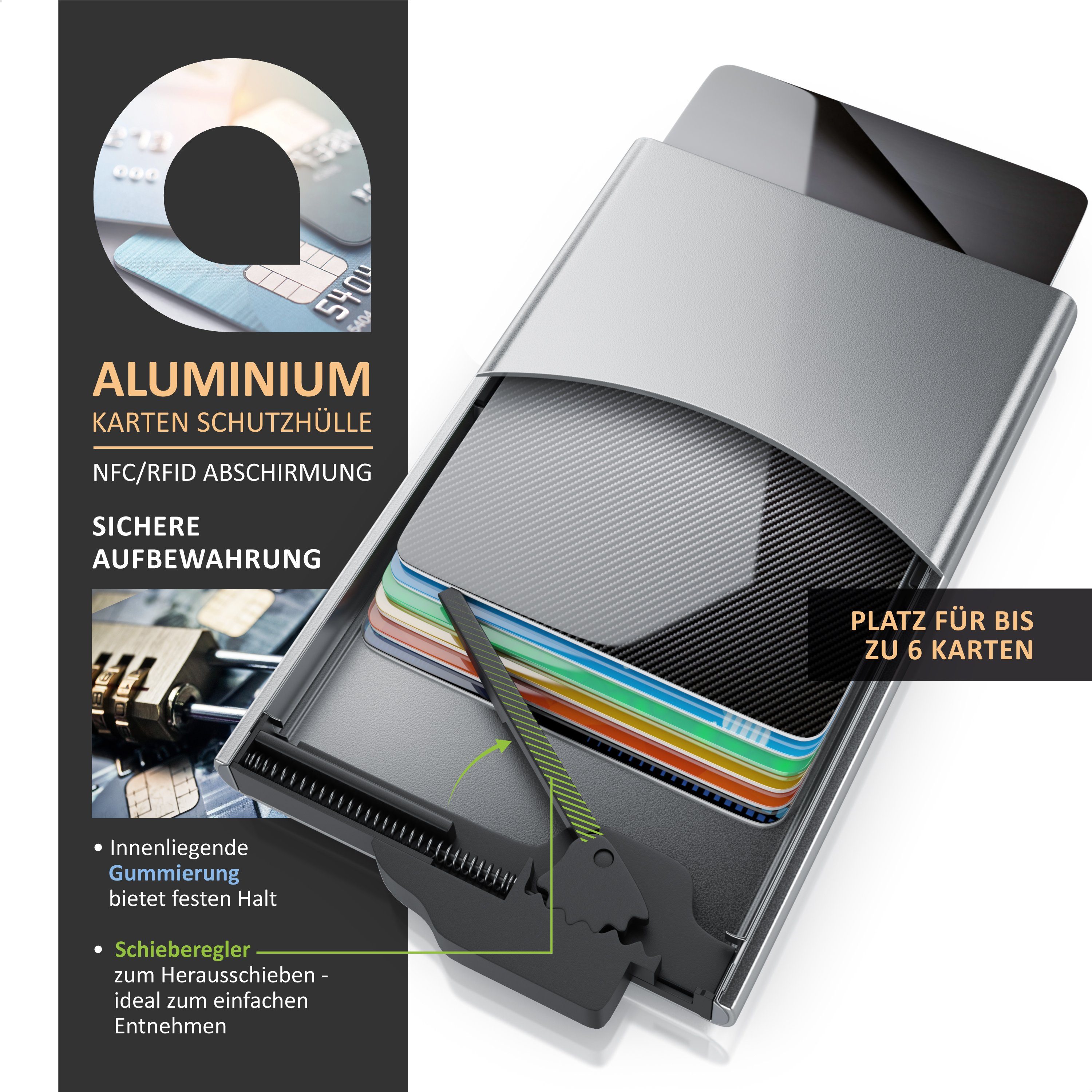 Aplic Kartenetui Karten Schutzhülle aus Alu für 6 Karten NFC / RFID Abschir günstig online kaufen