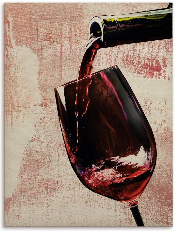 Artland Holzbild Wein - Rotwein, Wein Bilder (1 St), Wandbild aus 12 mm  Multiplexplatte aus Birkenholz