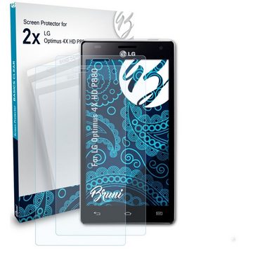 Bruni Schutzfolie für LG Optimus 4X HD P880, (2 Folien), praktisch unsichtbar
