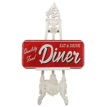 Aubaho Metallschild Blechschild Schild Restaurant Küche Diner Magnettafel Antik-Stil 100cm